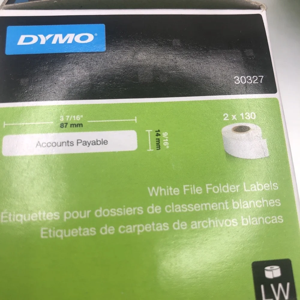 Dymo Labels: Barcode Labels 1738595 Address Labels 30252 Folder Labels 30327